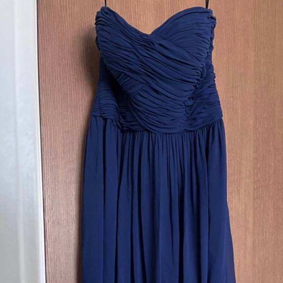 Donna Morgan Strapless Gown in Midnight Blue - Picture 3 of 3